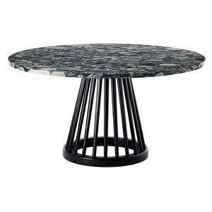 Fan bord svart stenskiva 90 cm pebble