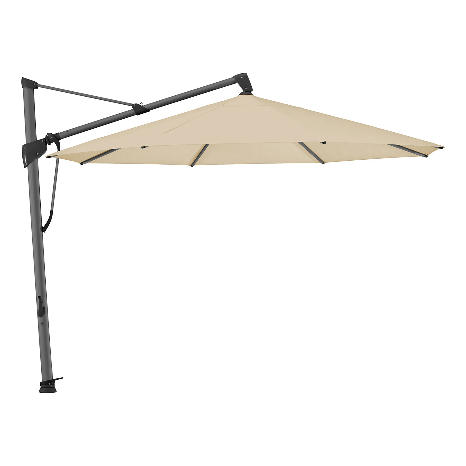 Sombrano S+ frihängande parasoll 350 cm kat.4 antracite alu / 422 cream