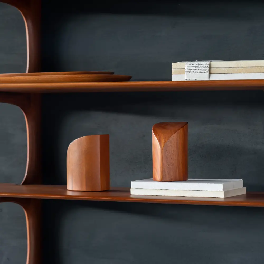 PI bokstöd lackad mahogny-set om 2