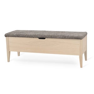 Klinte bänk 120 cm vitoljad ek med Abriamo brun