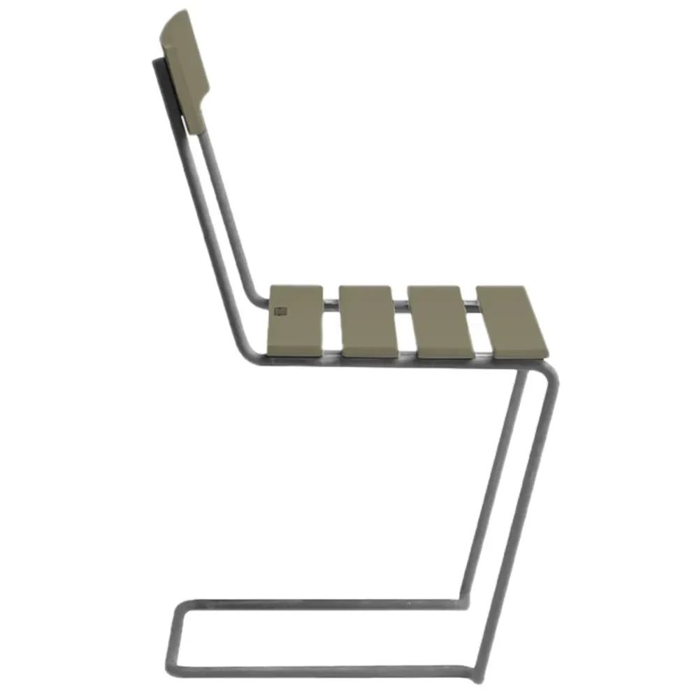 Stol 1 Grönlackad Ek / Varmförzinkat Stativ