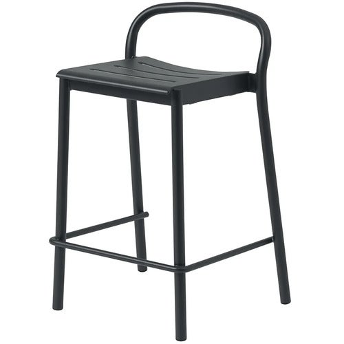 Linear Steel Låg Barstol Anthracite Black 