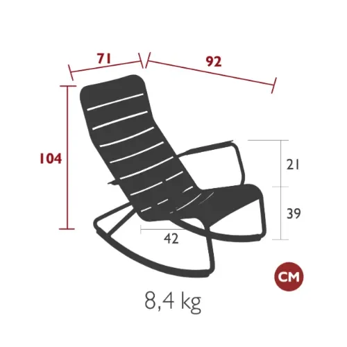 Luxembourg gungstol Maya Blue