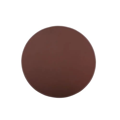Bordstablett Ø:38 cm Brunt läder