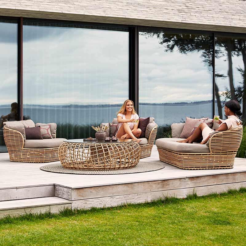 Basket loungesoffa Natural konstrotting inkl ljust Airtouch dynset