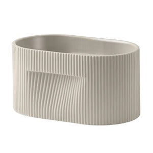 Ridge kruka / H: 13 cm - Beige