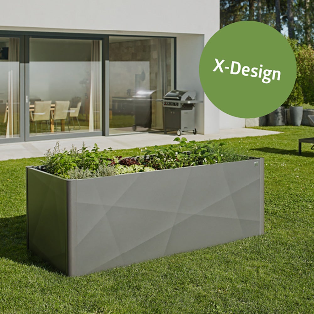 Raised bed 2 x 0.5 X-Design metallic quartz grey