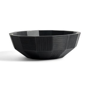 Striped skål svartlackad mahogny