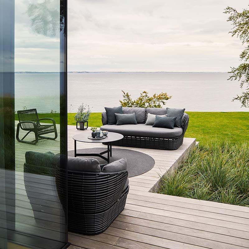 Basket loungesoffa Graphite konstrotting inkl Grå Airtouch dynset