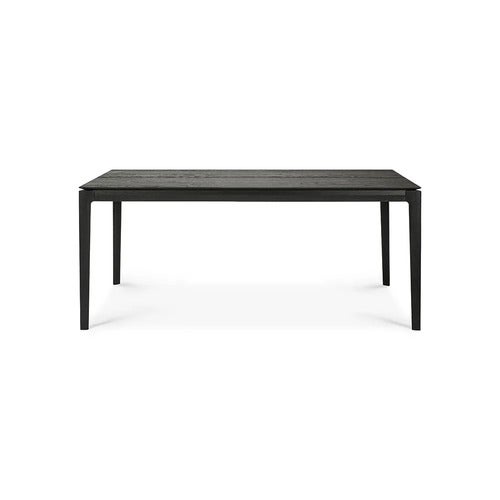 Bok Matbord 100x180-280 cm Svartlackad ek