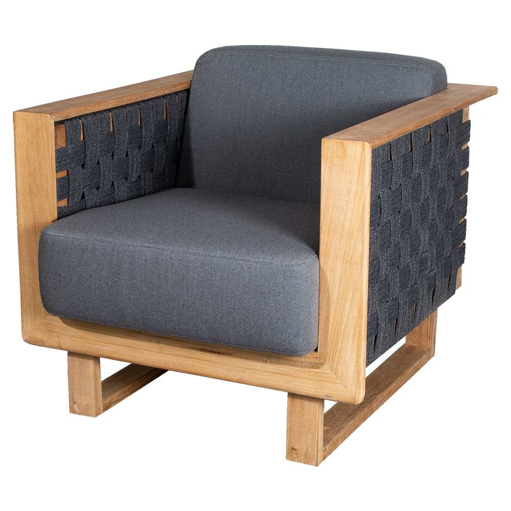 Cane-line Angle Loungefåtölj Teak Inkl Grå Air Touch Dynset