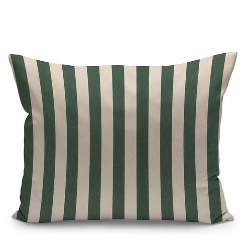 Barriere Prydnadskudde 50x40 cm Light Apricot/Dark Green Stripe 