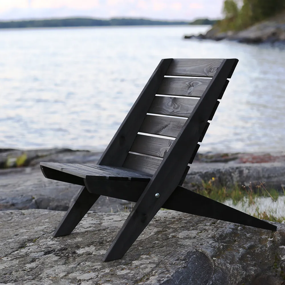 Granny stol Furu svart oljad