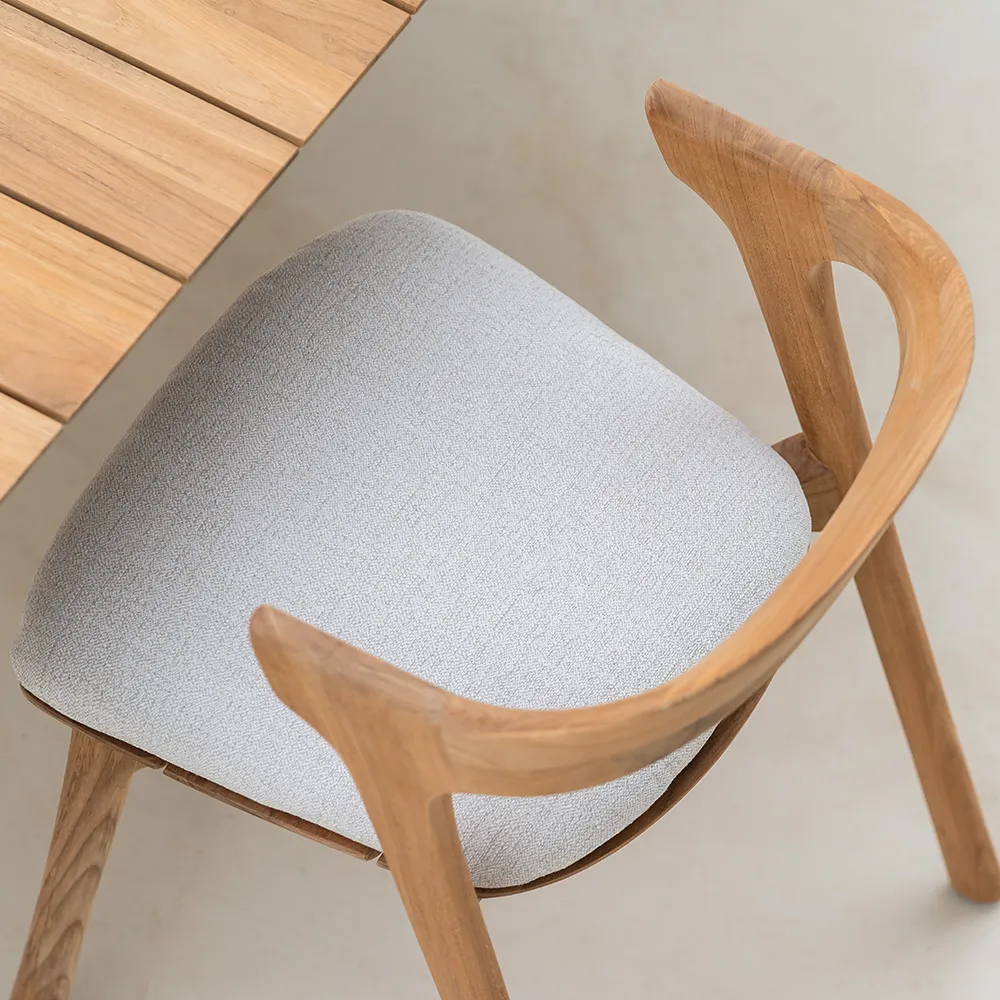 Bok Matstol Teak/ Off White