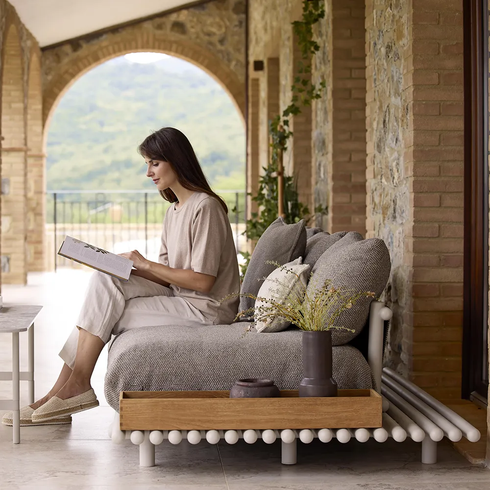 Sticks divansoffa Alu/light brown