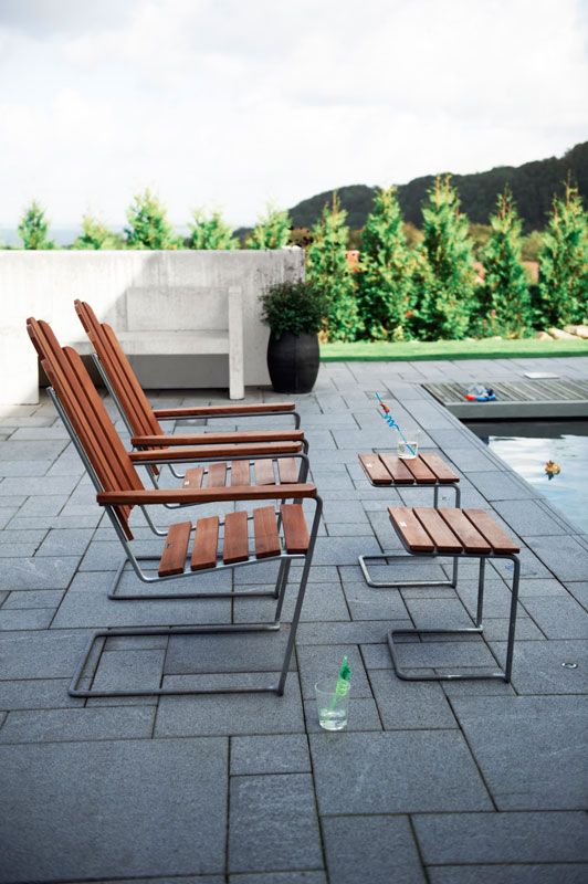 Pall A3 Obehandlad Teak / Varmförzinkat Stativ