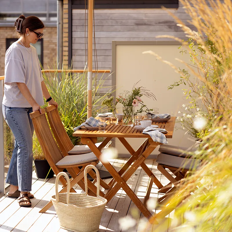 Turin matstol natur teak 