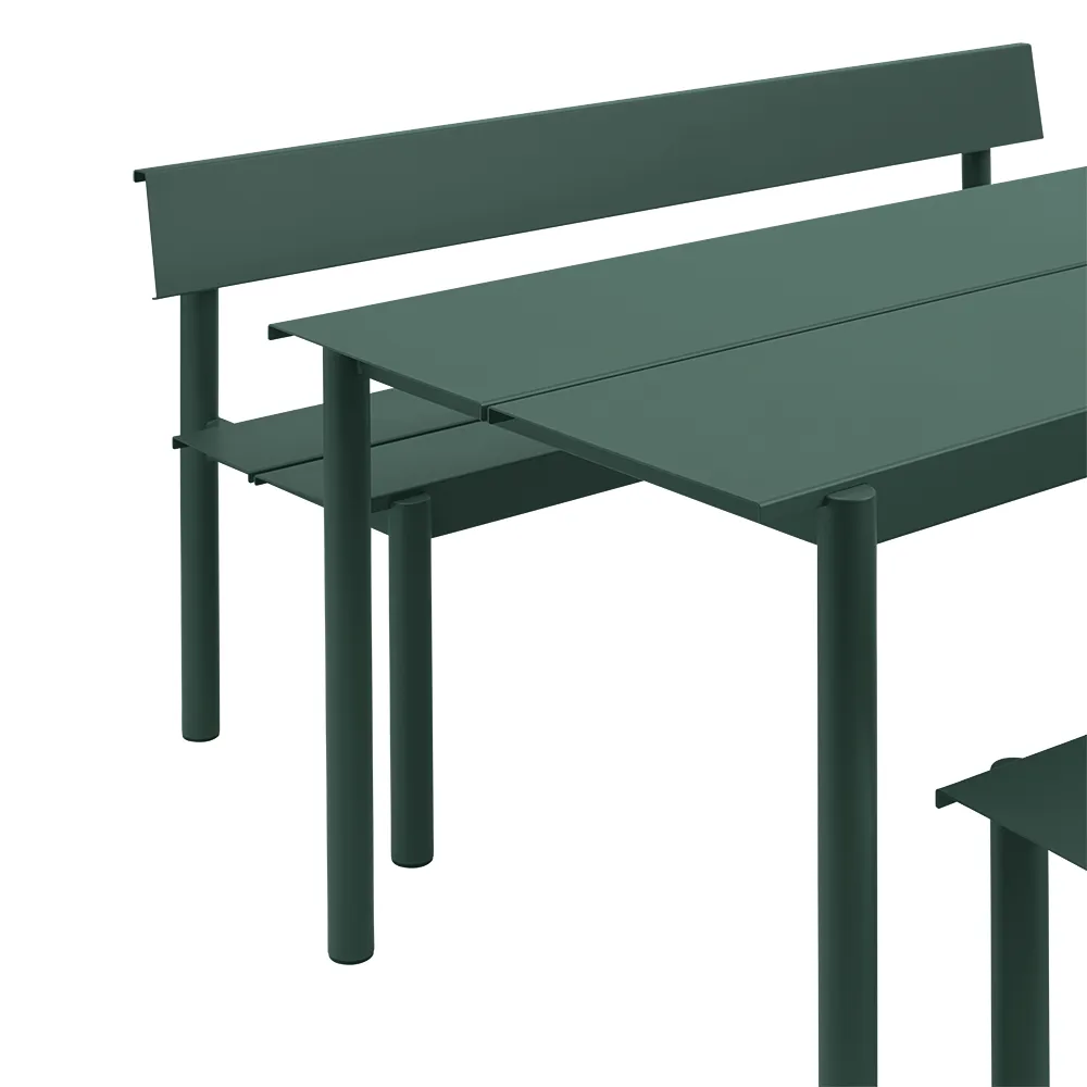 Stålbänk 170cm Linear Steel Dark Green
