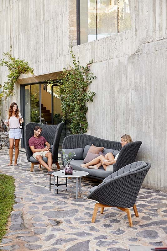 Peacock Wing fåtölj Mörkgrå inkl. dynor