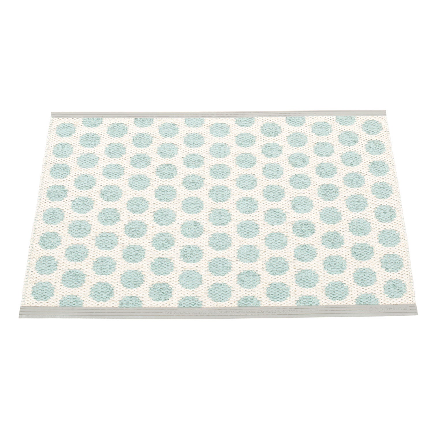 Noa matta 70x50 cm pale turquoise / vanilla / warm grey stripe 