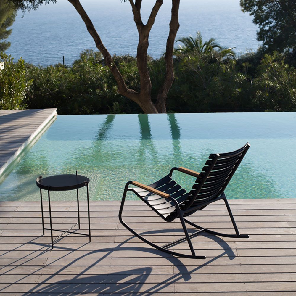 Edge sidobord 46 cm svart stål