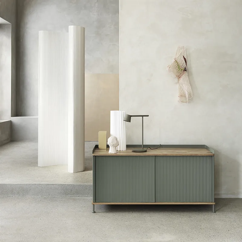 Enfold Sideboard 124 x 45 cm  - Oiled oak Dusty Green