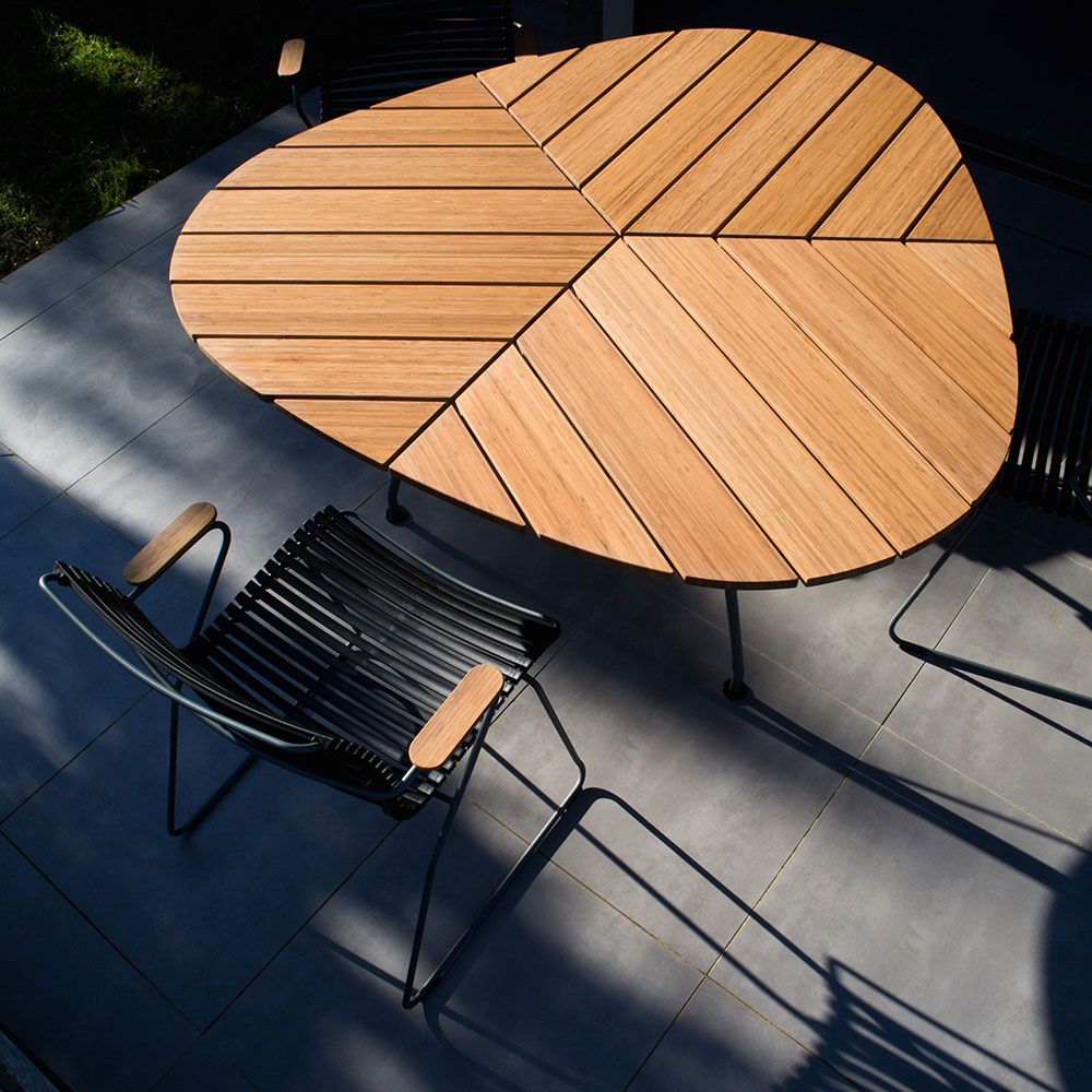 Leaf matbord 146x146 cm aluminium/bamboo 