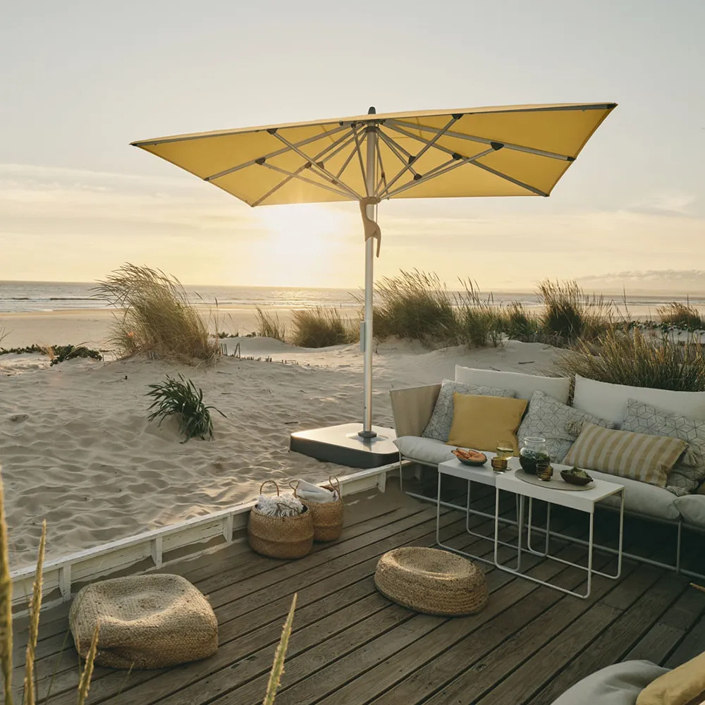 Fortello LED 350x350 cm parasoll alu Cat.5 645 Burgundy