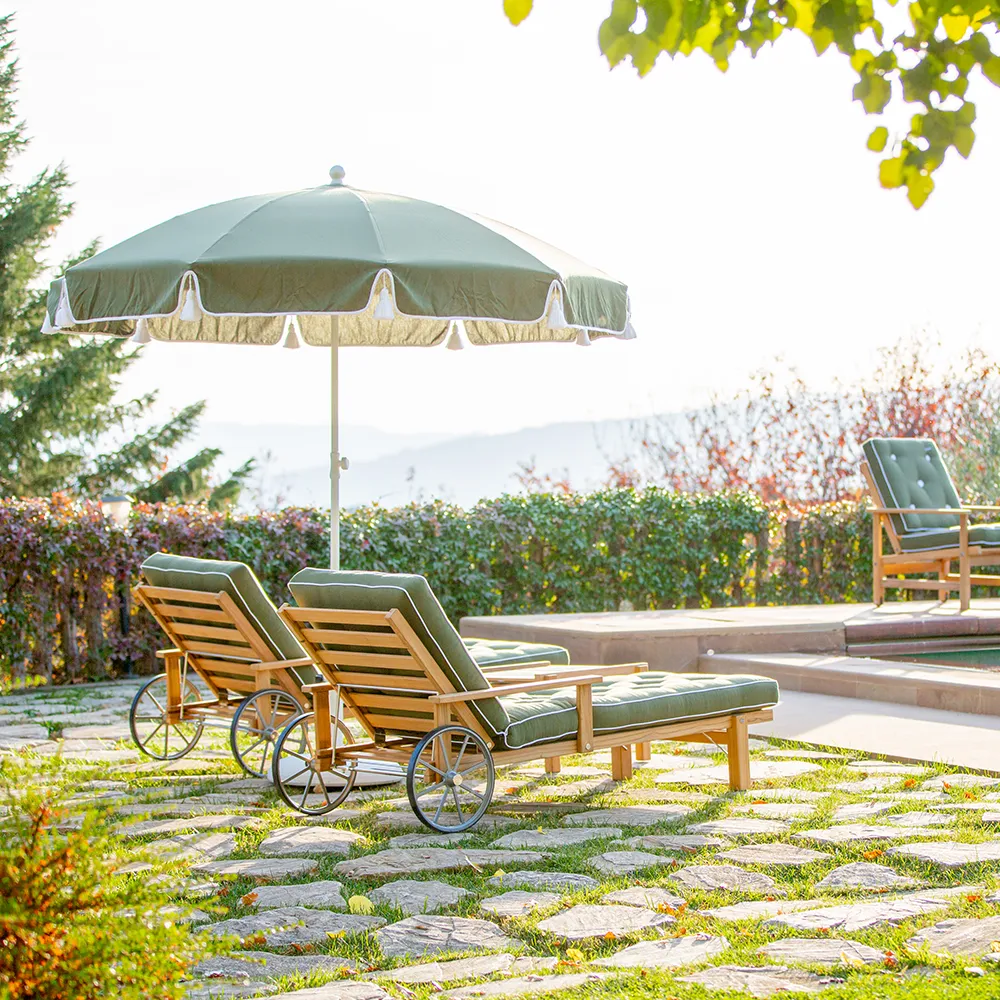 Liggvagn Med Armstöd Teak 