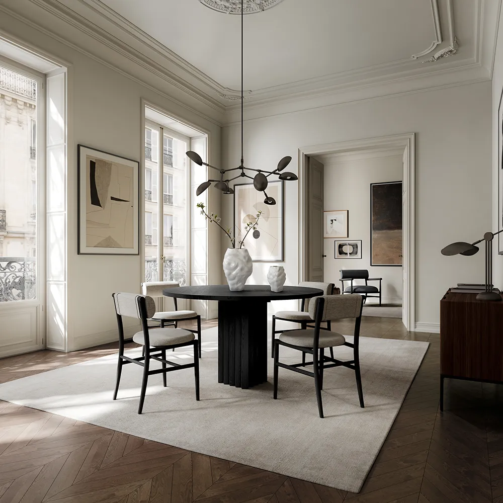 Arc Matbord, Ø120 - Coffee Black Oak