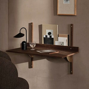 Sector Väggmonterat Skrivbord - Smoked Oak/Brass