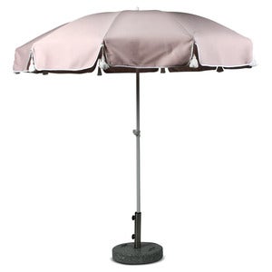 Parasoll 220 cm vitlack med tofsar ljusrosa 33