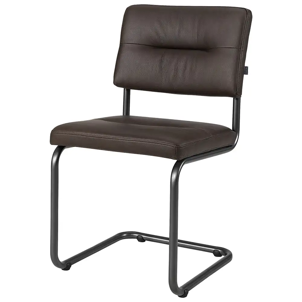 CASPIAN D/C leather Anthracite round tube