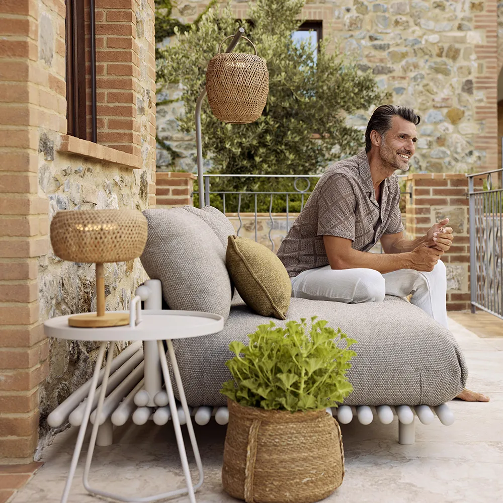 Sticks hörnsoffa Alu/umber brown