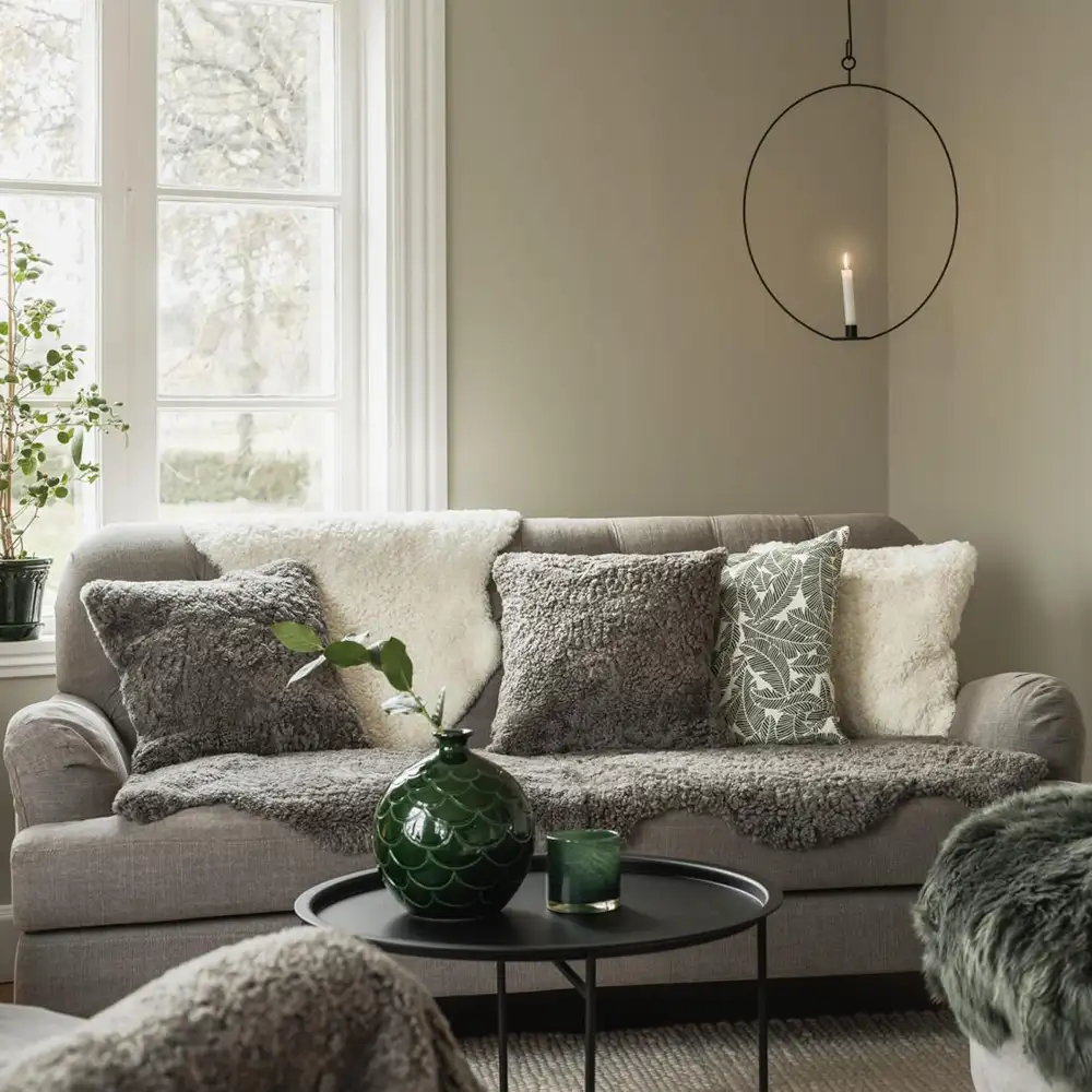 Curly Fårskinn dubbelt 60x180 cm Natural grey