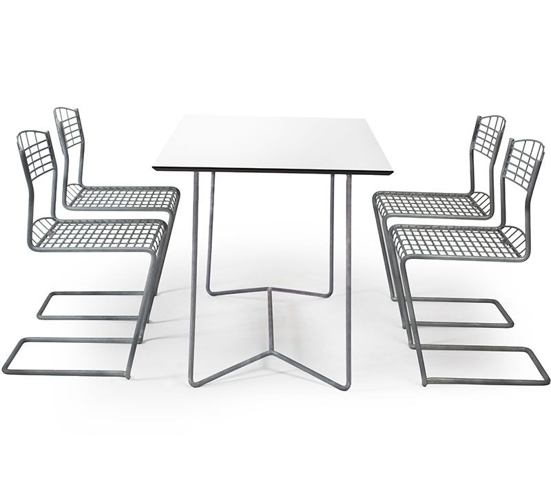 High Tech Bord 70 X 110Cm  Vit laminat/Varmförzinkat stativ