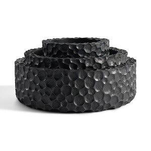 Chopped skål svartlackad mahogny- Set om 3