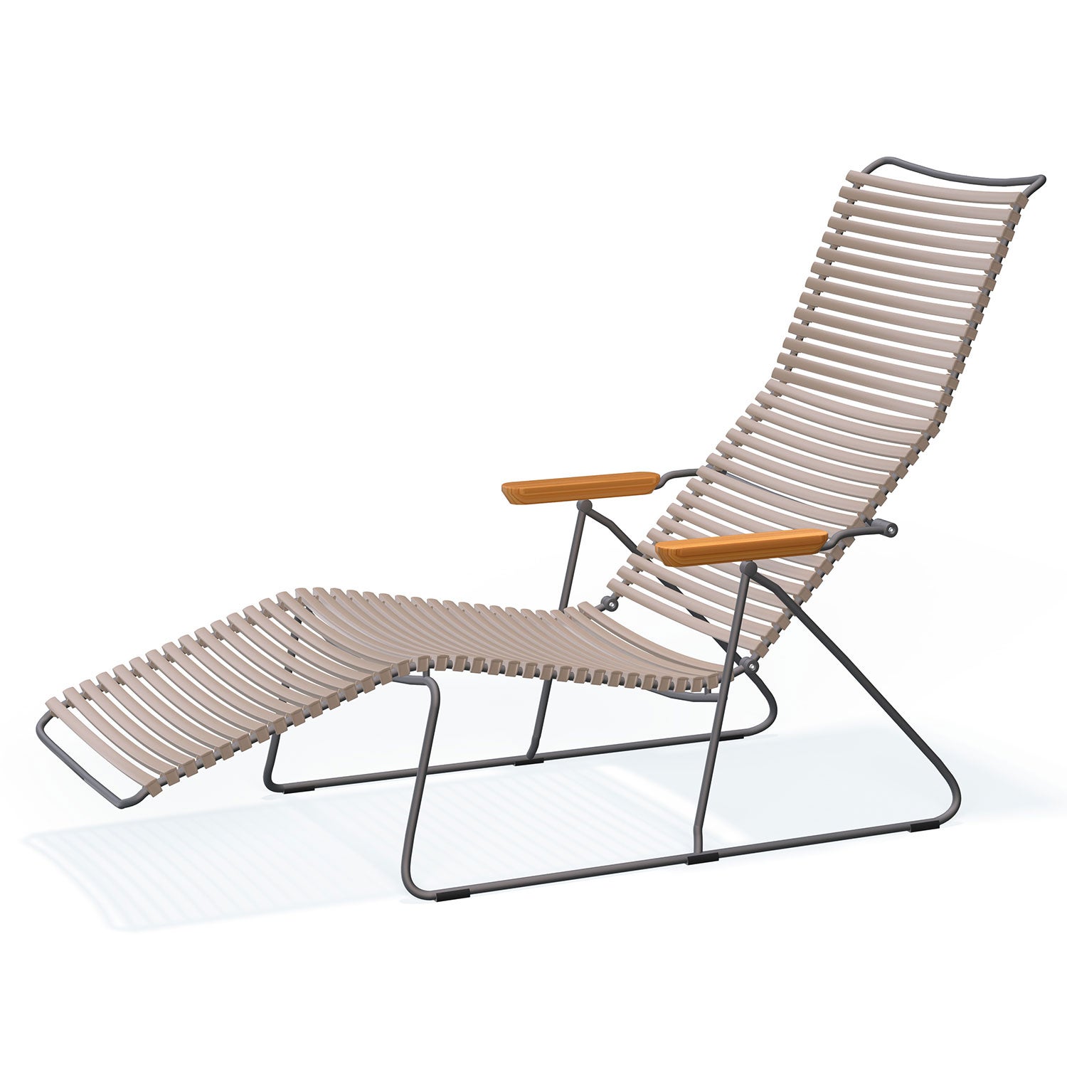 Click sunlounger sand lamellas bamboo
