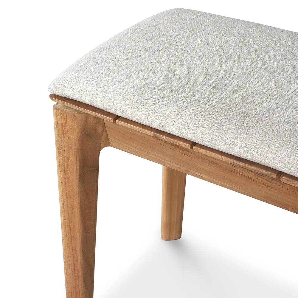 Bok Bänk Teak/Offwhite 137x35 cm
