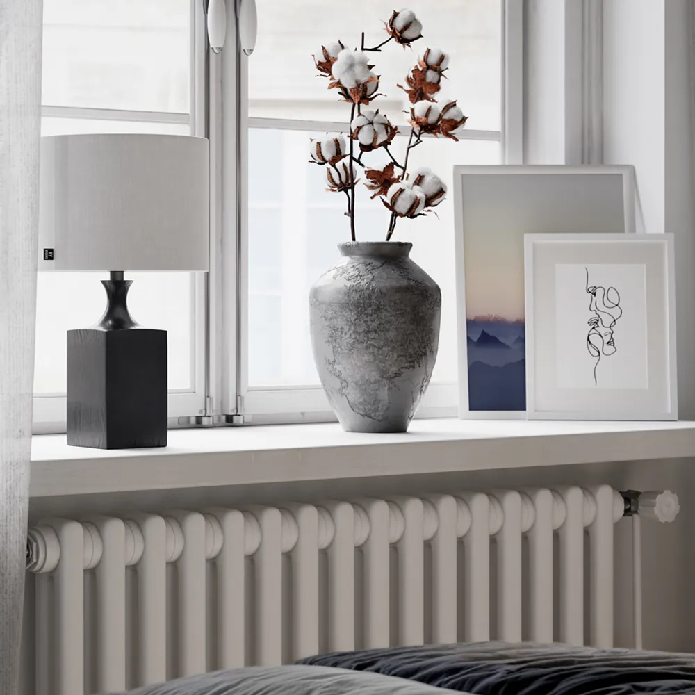 Woody bordslampa H: 42cm svart/vit