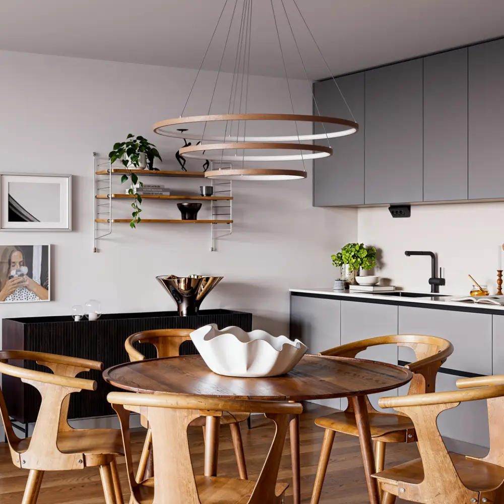 Trione Taklampa Ø80cm LED valnöt