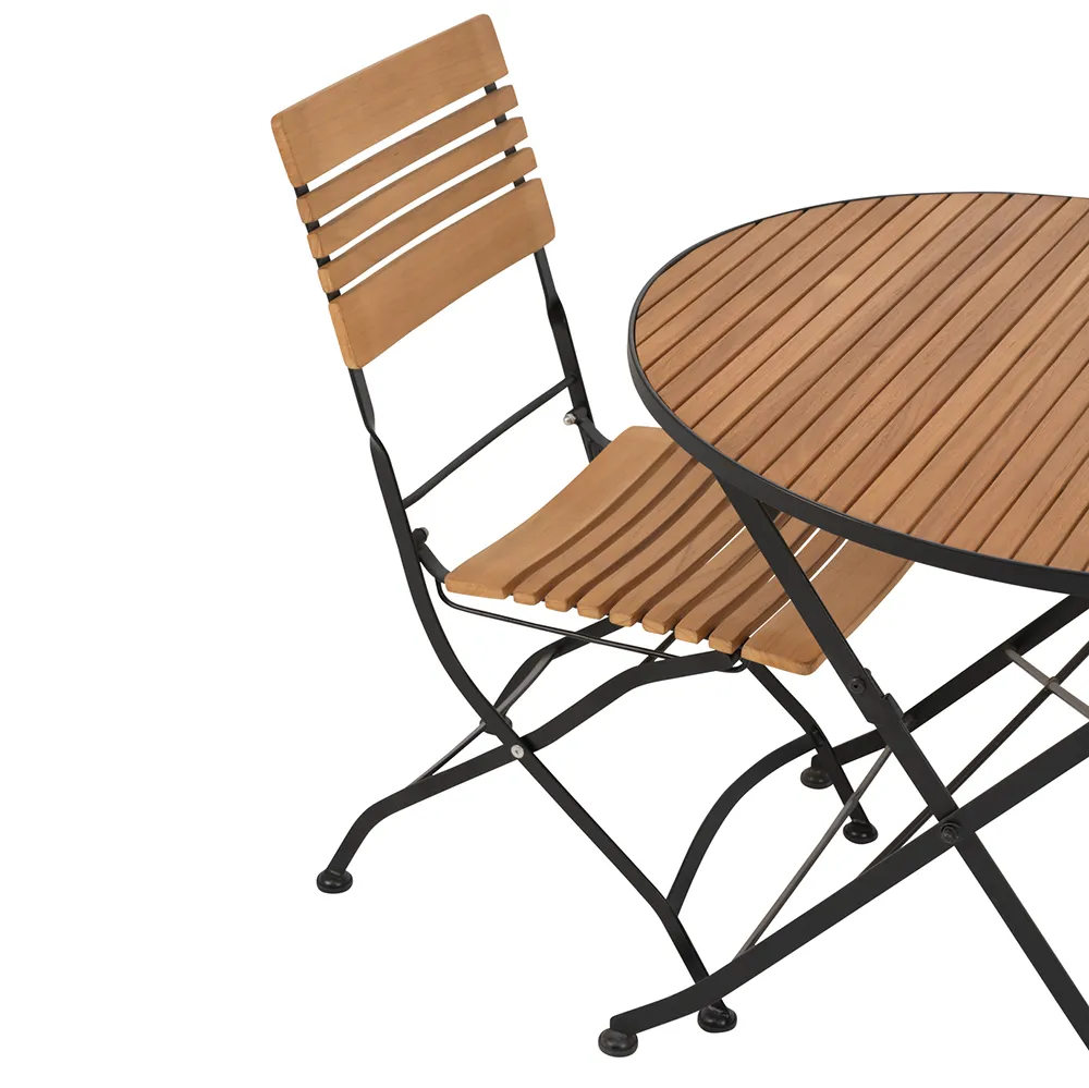 Brewer bord Ø 85 cm  Svart / Teak