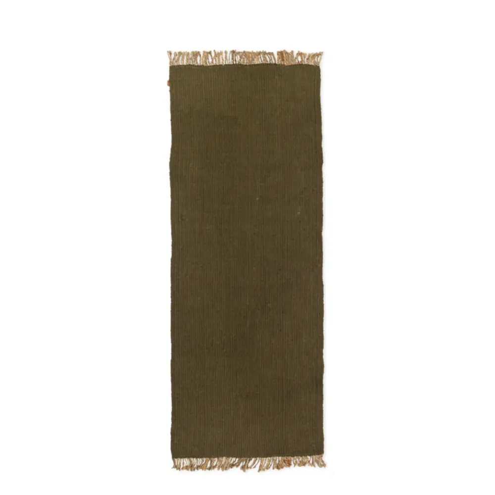 Block Handvävd Matta- Olive/Natural
