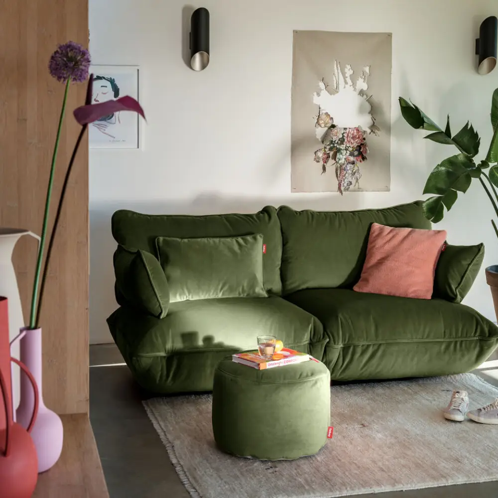 recycled king prydnadskudde velvet deep green