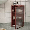 Haze Wall Cabinet - Reeded Glass - Oxide Red