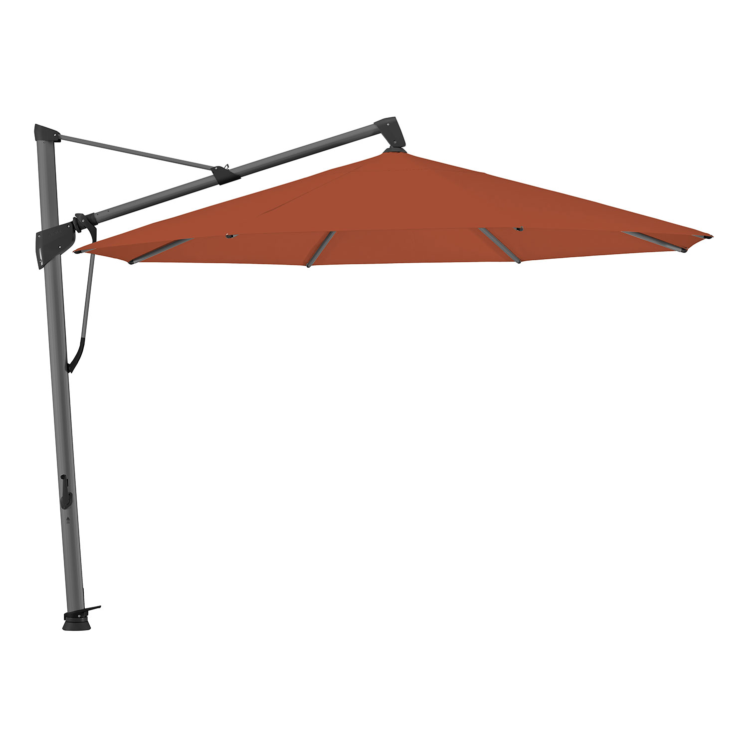 Sombrano S+ frihängande parasoll 350 cm kat.5 antracite alu / 513 fire red