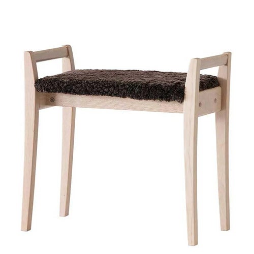 Meja Pall Vitoljad Ek/Fårskinn Brun