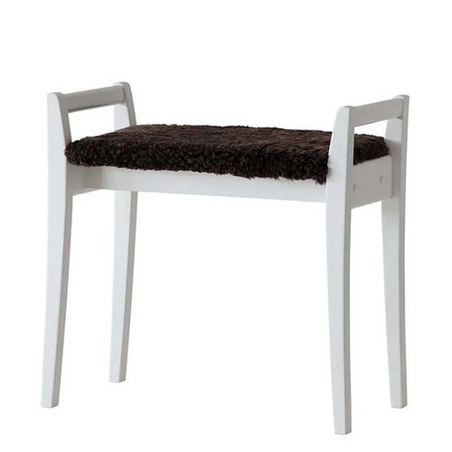 Meja Pall Vitlackad Björk/Fårskinn Brun