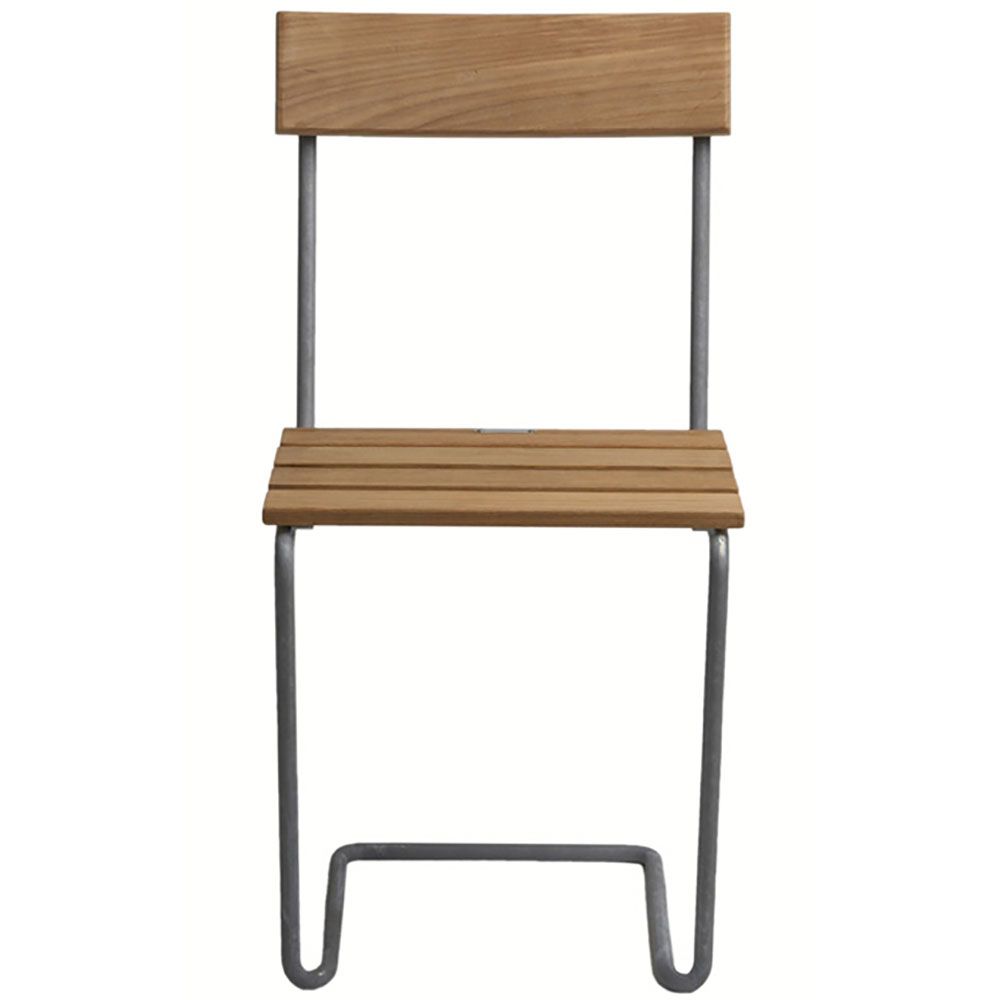Stol 1 Obehandlad Teak / Varmförzinkat Stativ