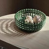 Ceramic Flätad skål Emerald Green